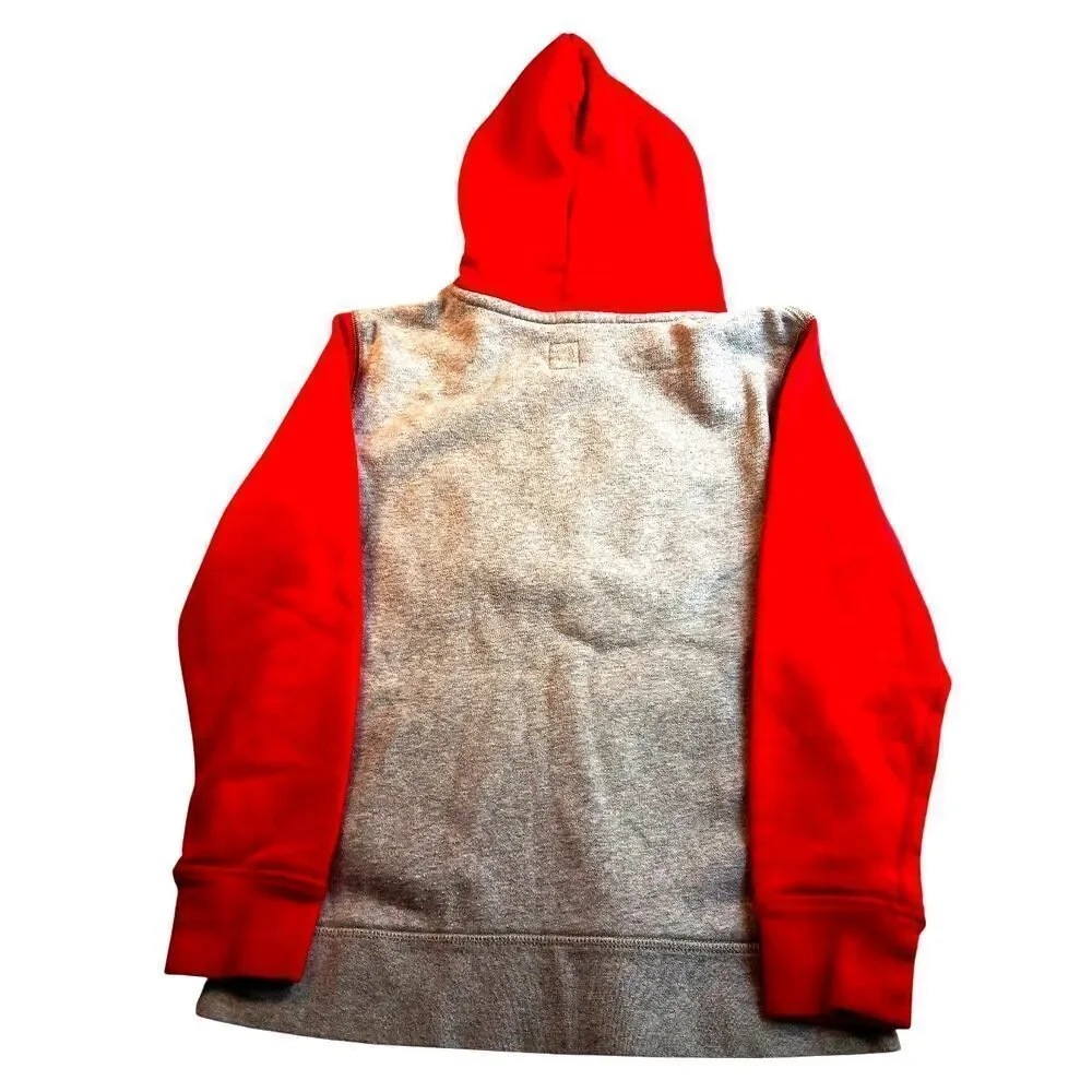 Gap Kids Girls Gray & Red Pullover Hoodie w/Raised Logo - Size XL (12)
